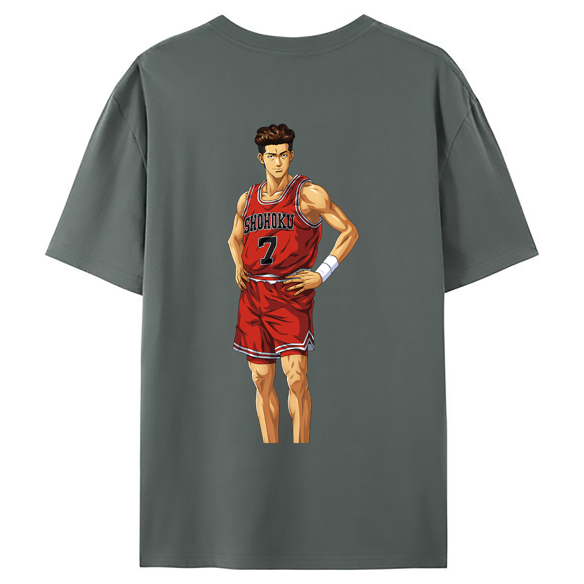 （画像用） SLAM DUNK／スラムダンク 綿100％ メンズ半袖Tシャツ（バックプリント） 通気性